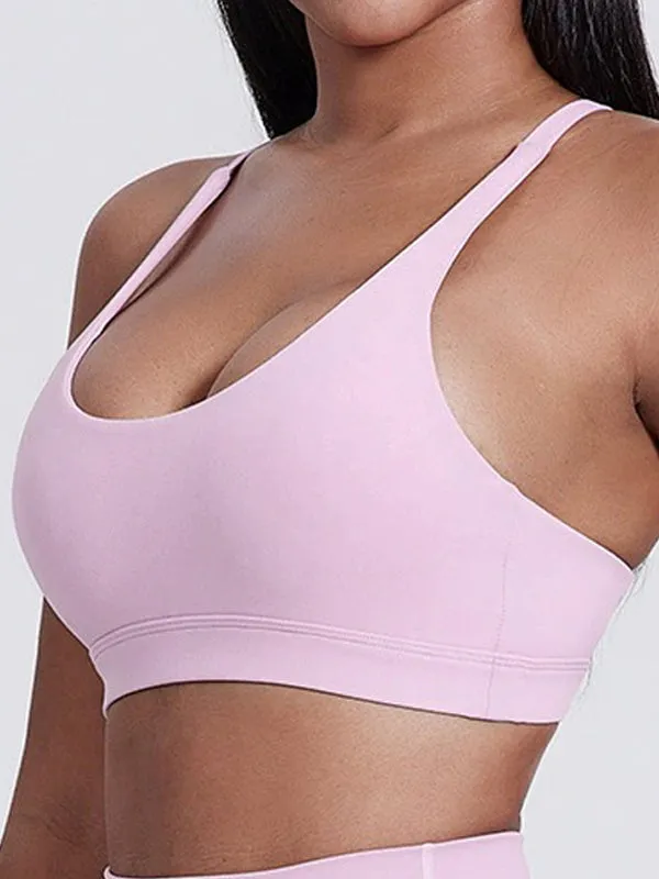 ZASUWA Female U Collar Cross Back Hollow Out Quick Dry Sports Bras