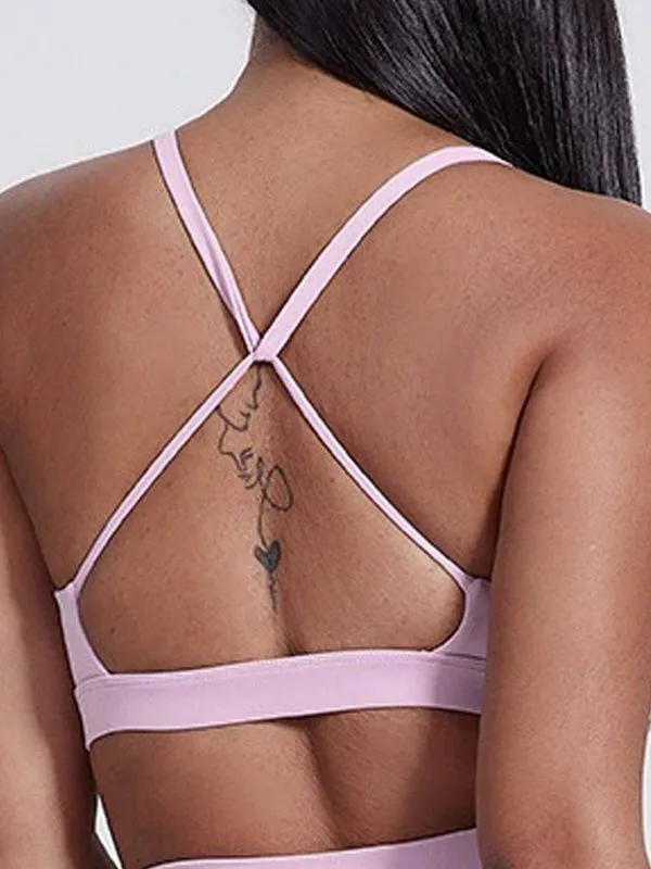 ZASUWA Female U Collar Cross Back Hollow Out Quick Dry Sports Bras