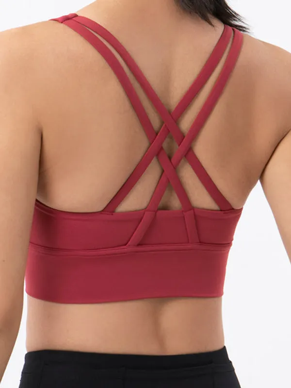 ZASUWA Female U Collar Cross Back Quick Dry Seamless Sports Bras