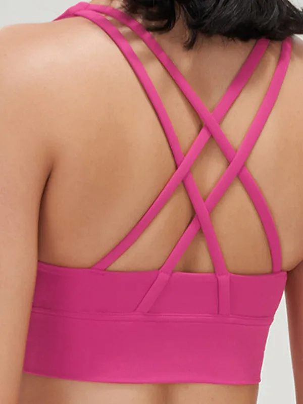 ZASUWA Female U Collar Cross Back Quick Dry Seamless Sports Bras