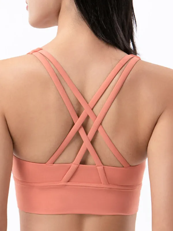 ZASUWA Female U Collar Cross Back Quick Dry Seamless Sports Bras